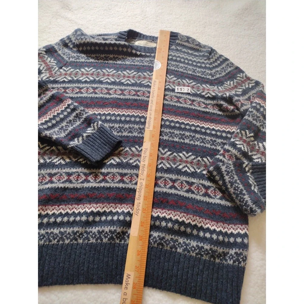 Vintage Abercrombie & Fitch Sweater Man's XL Multicolor Crew Neck Pullover‎